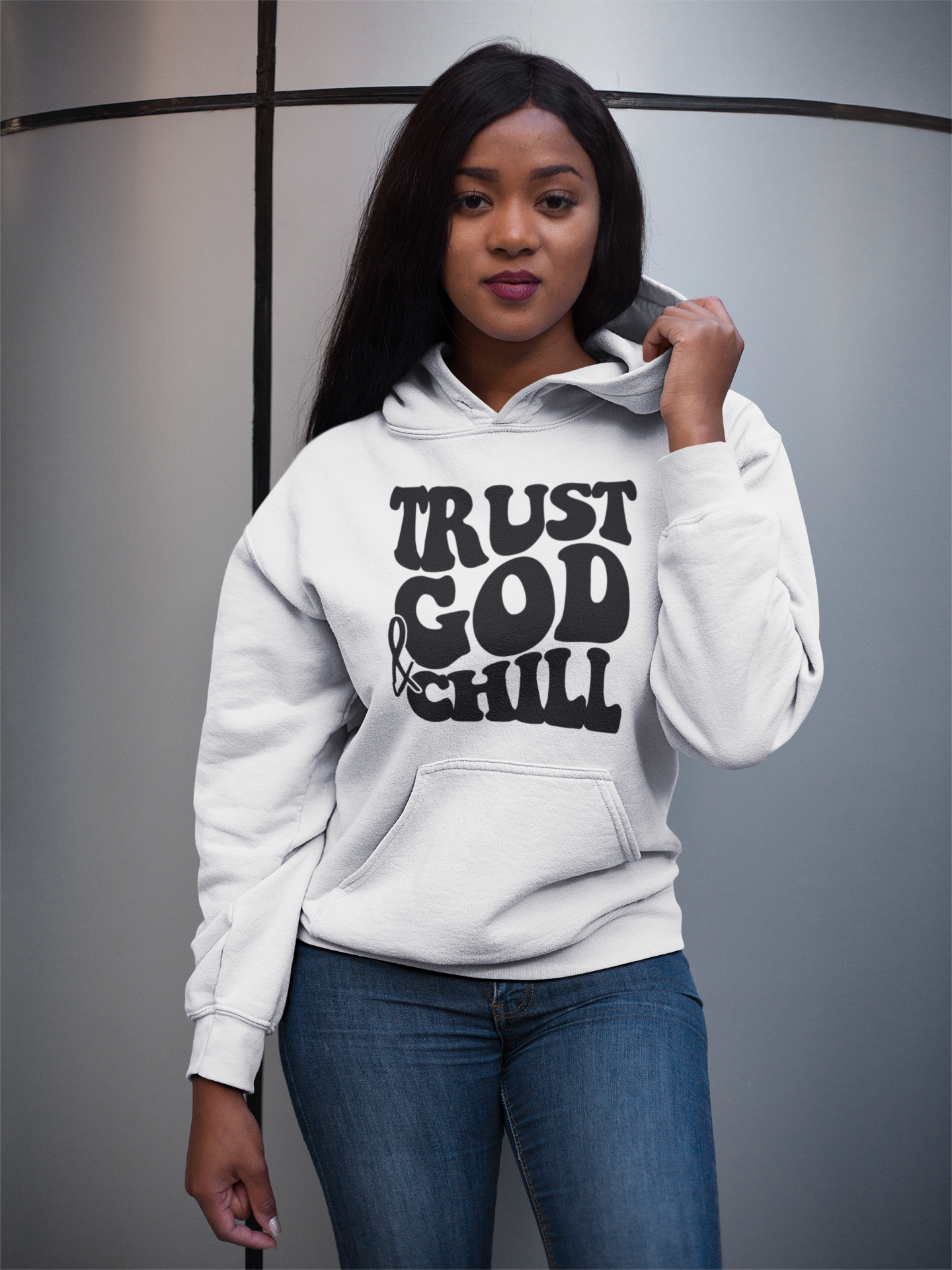 Trust God Hoodie (black letters)