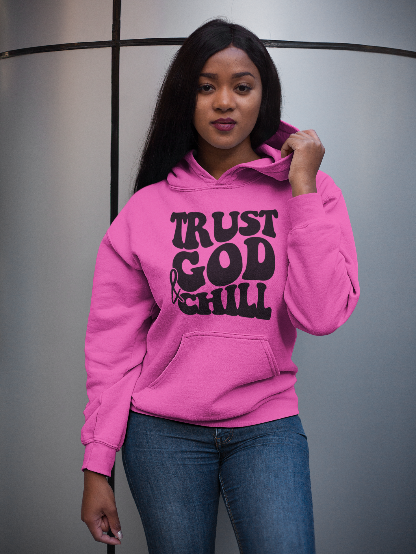 Trust God Hoodie (black letters)